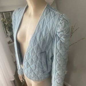 Blank NYC 70s Light Blue Quilted Jean Jacket